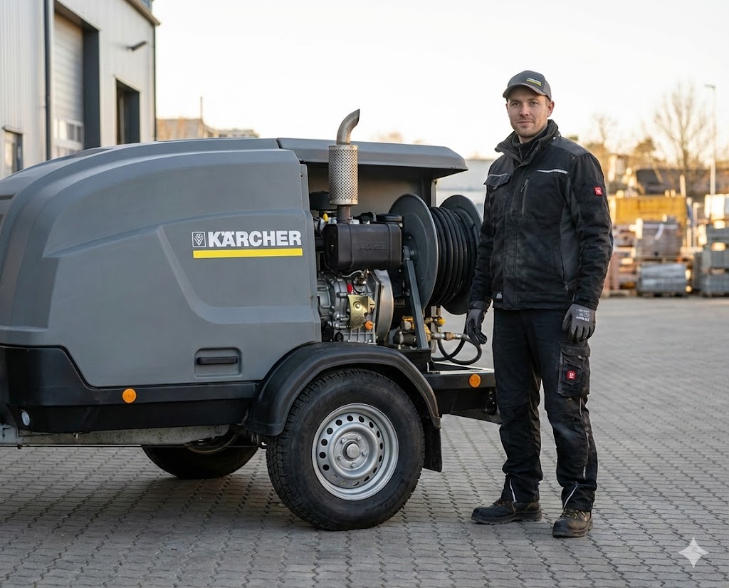Pavel Martinčík s přívěsem Kärcher HDS 13/35 De Tr1