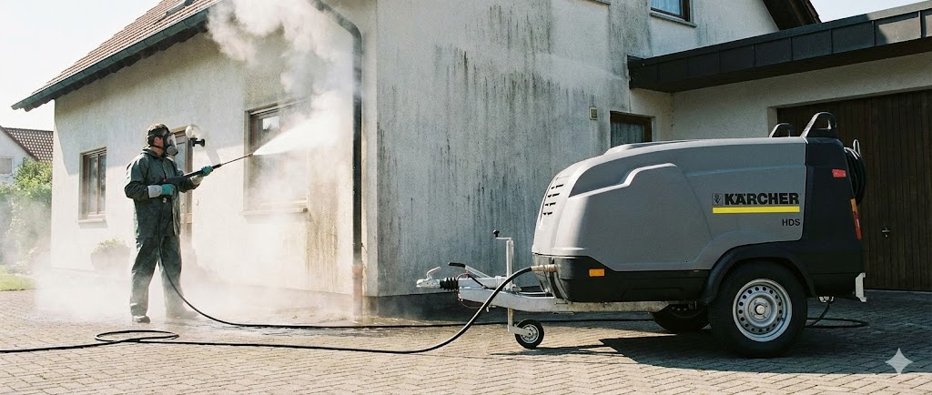 Tlakové čištění fasády horkou vodou — TlakTECH