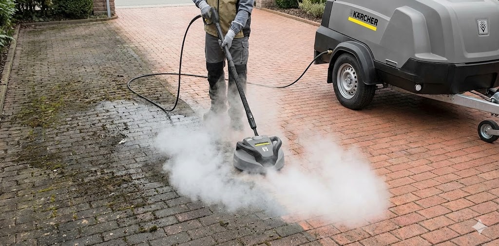 Čištění zámkové dlažby a betonu — 350 bar, výsledek jako nový